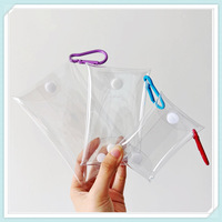 Bolsa de Almacenamiento Transparente de PVC Resistente e Impermeable con Cierre de Gancho y Bucle: Ideal para Artículos de Aseo y Cosméticos de Viaje