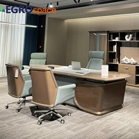 EGROspace Mobilier Moderne, Table de Direction, Table de Manager, Table de Bureau Exécutive de Luxe en Placage de Bois