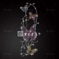 Conception de transfert de chaleur de Logo de strass personnalisé Hotfix modèle de transfert de strass