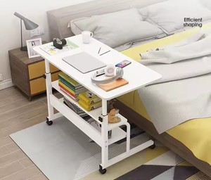 גובה ידני מתכוונן שולחן ילדים מודרני עם אחסון שולחן מחשב מעץ עם גלגלים - Product Image 1