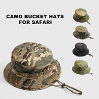 Camo topi matahari untuk pria wanita topi Bucket topi Boonie lipat perlindungan UV Hiking pantai tepi lebar memancing musim panas Safari