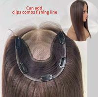 Envío Rápido, Topper de Cabello Humano Virgen de Alta Calidad, 6*7, Color Marrón, con Base Tejida, para Pérdida de Cabello, Popular en Salones de Belleza, Gran Venta