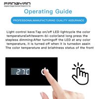 Interrupteur intelligent à capteur tactile à bouton unique 12V 5A 60W, affichage monochrome/tricolore de l'heure et de la température, variateur de lumière LED pour miroir