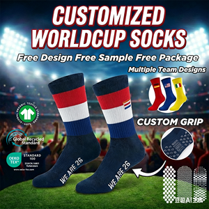Calcetines Deportivos Antideslizantes para Hombre, Diseño Copa Mundial, Sin Costuras, para Fútbol, Running, Precio de Fábrica - Product Image 1