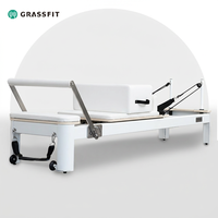 GRASSFIT Offre Spéciale Commercial Gym Fitness Metal Equipment Pilates Machine Reformers White Luxury Aluminum Alloy Pilates Reformer