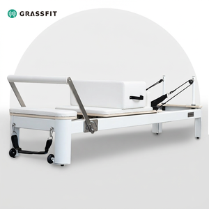 GRASSFIT Offre Spéciale Commercial Gym Fitness Metal Equipment <span class=keywords><strong>Pilates</strong></span> Machine Reformers White Luxury Aluminum Alloy <span class=keywords><strong>Pilates</strong></span> Reformer - Product Image 3