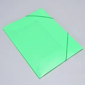 Papeterie fournitures de bureau en plastique vert élastique dossier dossier élastique