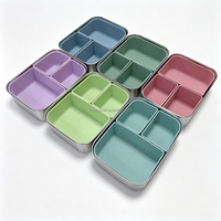 Maßgefertigte Auslaufsichere Edelstahl Bento-Lunchbox Lebensmittelbehälter mit Abnehmbaren Silikon-Trennwänden Bento-Box