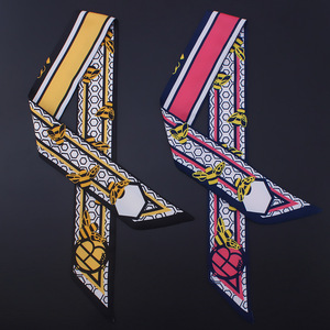 100% Twill <strong>Silk</strong> <strong>Scarf</strong> New Luxury Brand Skinny <strong>Scarf</strong> for <strong>Women</strong> Digital Printing Head <strong>Scarf</strong> Long Handle Bag Ribbons - Product Image 6
