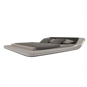 Cama ajustable de masaje, mueble de almacenamiento lujoso de cuero, tamaño King - Product Image 1