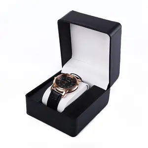 Hanhong – boîte d'emballage de montre en cuir PU, boîtier carré avec logo personnalisé, boîte de montre mécanique à quartz, vente en gros