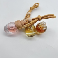 Botella de vidrio de perfume transparente de 6ml con rodillo para ambientador de coche con tapón de rosca