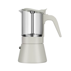 Cafetera <span class=keywords><strong>Moka</strong></span> de Acero Inoxidable, para Uso Doméstico, Cafetera de <span class=keywords><strong>Doble</strong></span> Válvula con Vertido, Capacidad de Agua de 350 ml, Cuerpo de Vidrio para una Fácil Visualización - Product Image 2