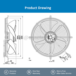 พัดลมแกน ebmpapst รุ่น S4E300-EE20-06 ขนาด 300 มม. 60 วัตต์ 230 โวลต์ AC พัดลมไฟฟ้า พัดลมปรับอากาศ พัดลมระบายความร้อนแบบแกน - Product Image 4