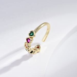 custom plata 925 sterling silver minimalist stack stone <b>ring</b> bulk woman fashion round 18k gold colorful zircon <b>adjusted</b> <b>rings</b> - Product Image 2