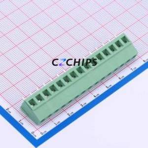 DB128V-5.08-15P-GN-S <b>Screw</b> Terminal <b>Block</b> Through hole Component (THT),P=5.08mm Connector 1x15P 5.08mm Green Through Hole - Product Image 1