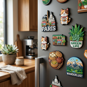 Aimant <span class=keywords><strong>de</strong></span> réfrigérateur personnalisé en PVC souple, motif chat mignon, monument <span class=keywords><strong>de</strong></span> <span class=keywords><strong>Paris</strong></span>, alimentation, plante, décoration intérieure - Product Image 1