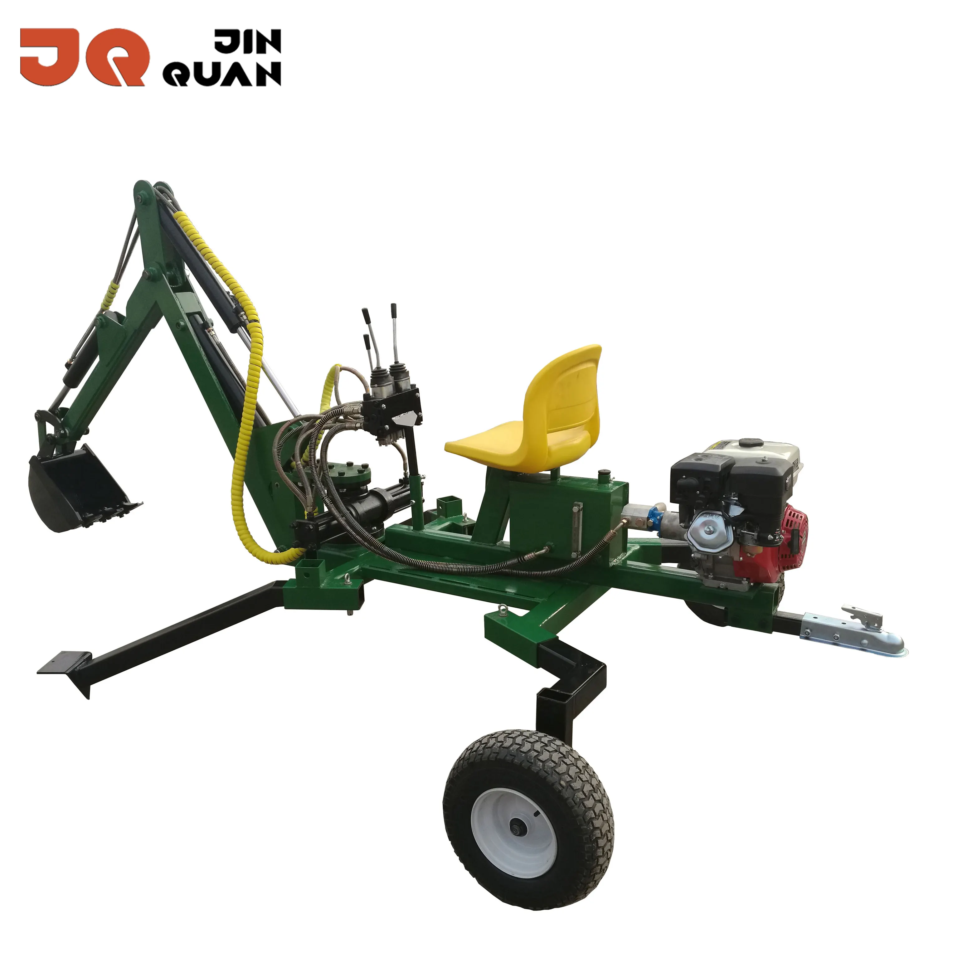 HOT JQ piccolo retroescavatore Mobile Mini escavatore Farm ATV trainabile retroescavatore con 360 gradi