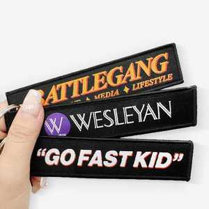Bulk Custom Embroidered Keychain, Woven Name <b>Tag</b>, Flight Baggage <b>Tag</b> with Logo, Unique Gift <b>Key</b> Fob - Product Image 2