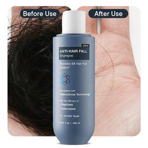 Champú anticaída de 250Ml Fórmula orgánica Champú anticaída de <span class=keywords><strong>cabello</strong></span> Etiqueta privada con péptidos y adenosina <span class=keywords><strong>para</strong></span> todo tipo de <span class=keywords><strong>cabello</strong></span> - Product Image 1