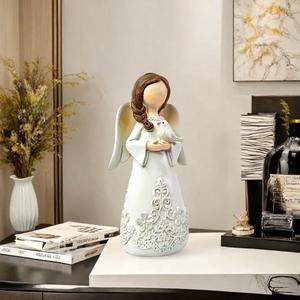 Ornement d'ange de prière en résine époxy, art populaire vintage nordique, sculpture personnalisée, ange ailé, décoration artistique pour la maison et la chambre à coucher - Product Image 3