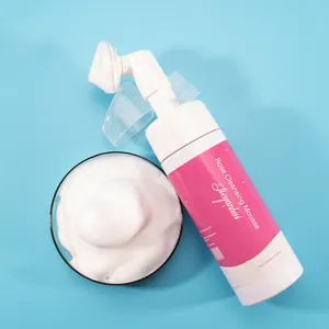 120ml Oem Private Label Skincare Clenser Rose Facewash schiuma detergente per il viso Mousse detergente schiuma lavaggio viso