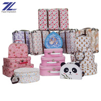 Valise en papier à imprimé animalier safari mignon pour la décoration de la chambre d'enfant et boîte de rangement portable pour jouets