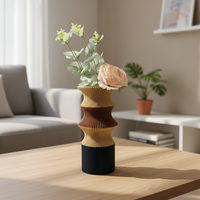 Vase à fleurs imprimé en 3D en PLA écologique avec insert acrylique amovible, couleur et taille personnalisables pour la maison