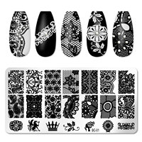 Nouveaux produits idées géométriques fleurs amour coeur fleur feuille vernis impression pochoirs manucure outils Nail Art modèles de timbres