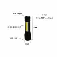 Lampe torche LED rechargeable haute puissance en alliage d'aluminium, mini lampe torche zoom, indice de protection IP54, lampe torche tactique portable pour
