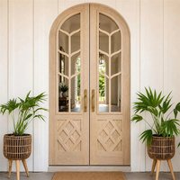 Porte d'entrée double moderne en bois massif pour maison, villa, entrée principale extérieure