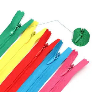 尼龙线圈拉链促销 #3彩色环保编织带封闭式尼龙拉链高品质隐形拉链待售