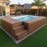 Piscine préfabriquée hors sol Supreme Floating Deck de 40 pieds, grande piscine en fibre de verre de 20 pieds, jacuzzi, spa, résistant aux UV