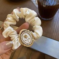 Top Fashion bunga mutiara jimat Satin disesuaikan ikat rambut grosir aksesoris rambut Korea
