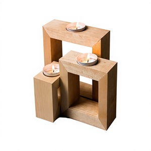 Portavelas de Madera Natural Hecho a Mano, Candelabro Rústico para Decoración del Hogar, Centro de Mesa, Comedor, Dormitorio y Eventos Especiales - Product Image 1