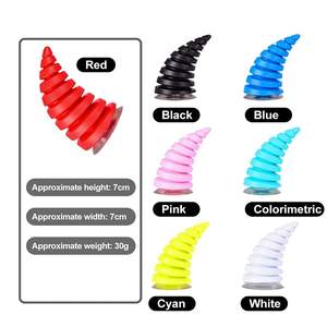 2 Pcs Helmet Devil Horns with Suction Cups Motorcycle Helmet Devil Horn Decoration <b>Car</b> Roof <b>Ornament</b> 3D <b>Car</b> Hood Stickers - Product Image 5