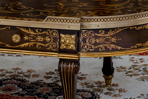 Otel veya Villa mobilya merkezi masa tedarikçisi siyah antika görünümlü sehpa doğrudan fiyat ahşap çin oyma oturma odası ev için - Product Image 5