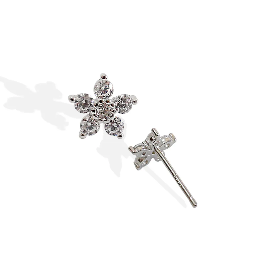 Iced Star Stud Earrings Small Star Studs Gift for Her Unique Cluster Diamond Earrings