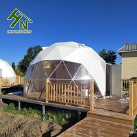 Tentes extérieures de diamètre de 6m Hôtel Dome House Glamping Geodesic Dom avec couverture de toit en PVC pour le camping
