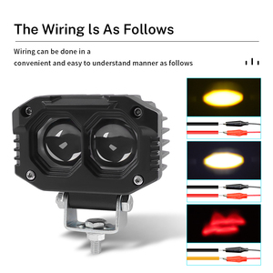 4 pollici 20W moto LED faretti luce da lavoro luce di guida bianco giallo <span class=keywords><strong>con</strong></span> <span class=keywords><strong>occhi</strong></span> di demone rosso per auto 4x4 accessori Off Road - Product Image 6