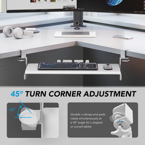 Pull Out Keyboard Mouse Tray Under <b>Desk</b> with <b>Adjustable</b> C-clamp - Product Image 2