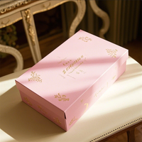 Boîtes en papier de luxe recyclables à fermeture à rabat pliable Boîte de cadeaux rose personnalisée Logo de stratification mat pour vêtements Chaussettes de mariage