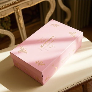 Luxury Recyclable Folding Flap Closure Paper <strong>Boxes</strong> Custom <strong>Pink</strong> <strong>Gifts</strong> Box Matt Lamination Logo for Clothing Wedding Socks - Product Image 3
