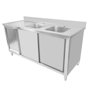Meilleure vente armoire d'évier personnalisée en acier inoxydable de <span class=keywords><strong>cuisine</strong></span> commerciale avec poubelle - Product Image 1