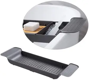 Expandable Bath Shelf Bathtub Tray,Adjustable Bathtub Caddy Tray Storage Rack Multifunctional Bathtub Tub Organizer