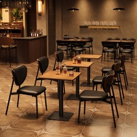 Tables de bar et chaises rembourrées de style rétro, tables rondes et carrées sur mesure de 60 cm, meubles de Foshan.