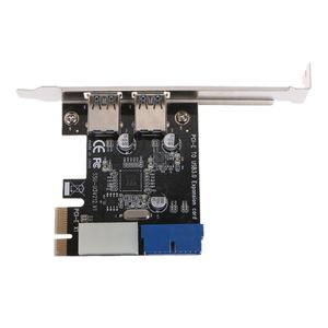 PCI-E PCI <span class=keywords><strong>Express</strong></span> Pcie a USB 3,0, convertidor de 2 puertos, adaptador de tarjeta Pcie, Panel frontal con 4 pines, 20 pines - Product Image 1