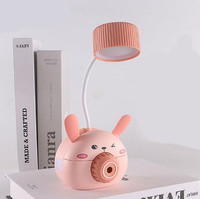 Lampe de bureau LED à piles avec support pour stylo et téléphone, veilleuse pour enfants, 50 plastique moderne ABS 70 plastique lampe de poche pour enfants DC 6V