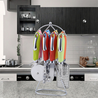 Ensemble d'ustensiles de cuisine en acier inoxydable 8 pièces couleur marbre de qualité alimentaire avec éplucheur à pommes de terre, lavable au lave-vaisselle et durable