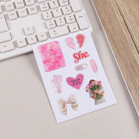 Autocollants personnalisables en PVC imperméable pour journal, étiquettes transparentes 3D avec logo, impression numérique UV, logo personnalisé, nouveauté